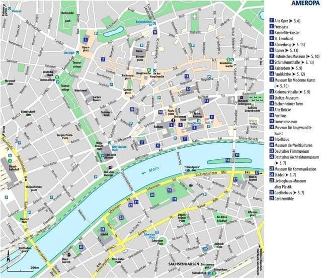 Frankfurt sights map