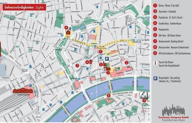 Frankfurt city center map