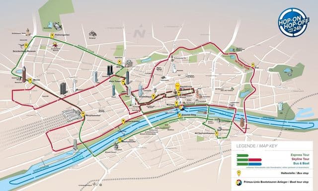 Frankfurt Hop On Hop Off bus tours map